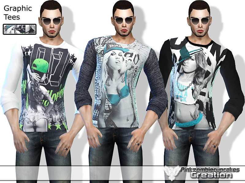 PZC_Graphic Tees Set 01 - The Sims 4 Catalog