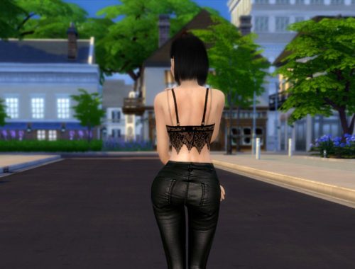 Black Lace Bra Crop Top
