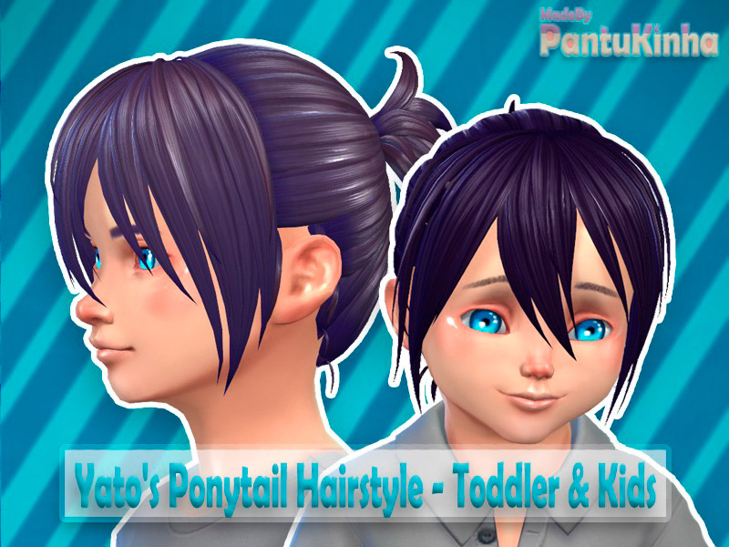 Young Yato's Ponytail Hairstyle By PantuKinhahere... - The Sims 4 Catalog
