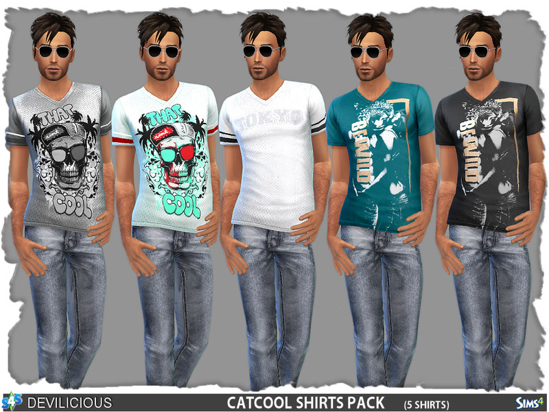 CatCool Shirts 5-Pack - The Sims 4 Catalog