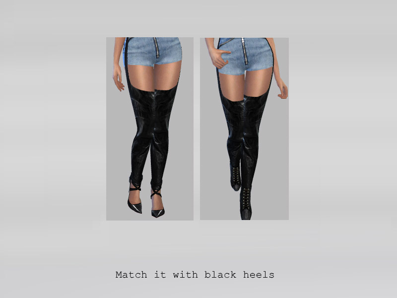 Outfit with leather chaps - The Sims 4 Catalog