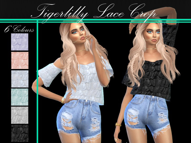 | TIGERLILLY | Lace Crop Top - mesh needed - The Sims 4 Catalog