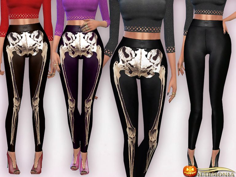 Leather Leggings With Metallic Skeleton - The Sims 4 Catalog