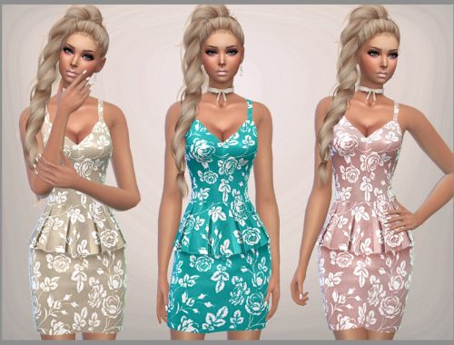Patterned Peplum Dress