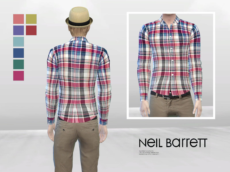 Tyler Plaid Button-Up Shirt - The Sims 4 Catalog