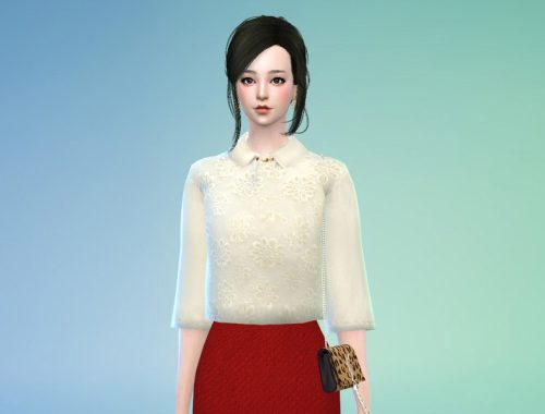 Chiffon collared blouse - mesh needed