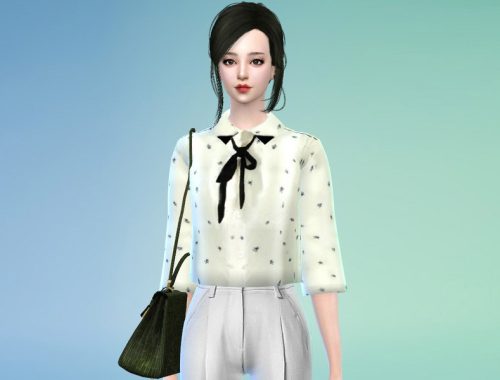 Chiffon collared blouse - mesh needed