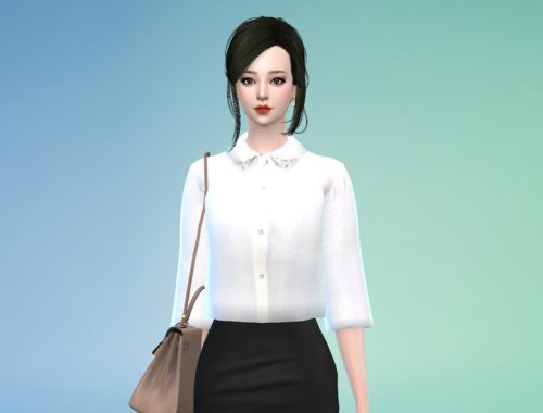 Chiffon collared blouse - mesh needed