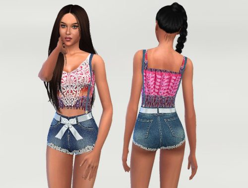 Lace and Denim Bodysuit