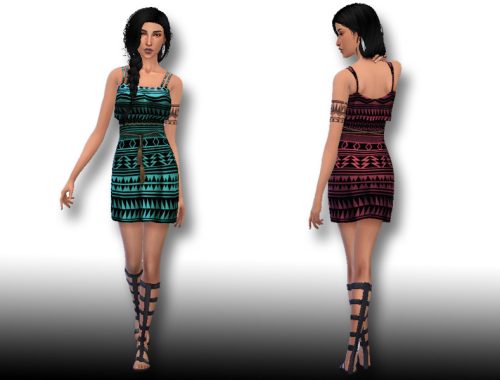 Aztec Pattern Casual Dress