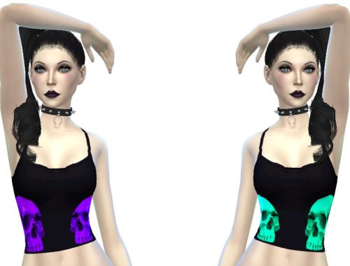 Skull Crop Top Cut Out Back