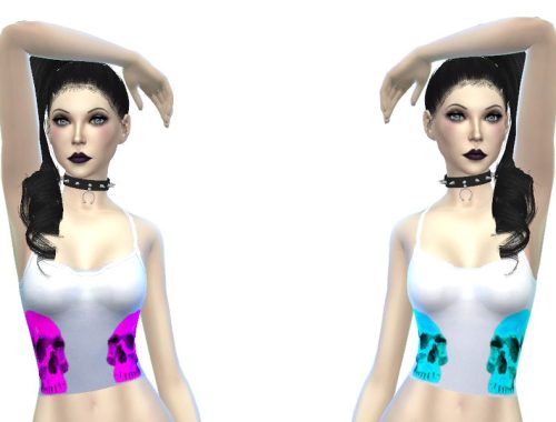 Skull Crop Top Cut Out Back