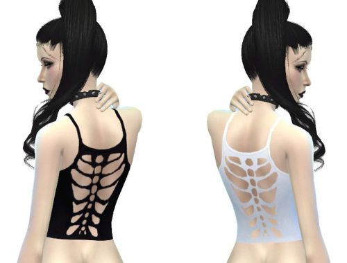 Skull Crop Top Cut Out Back