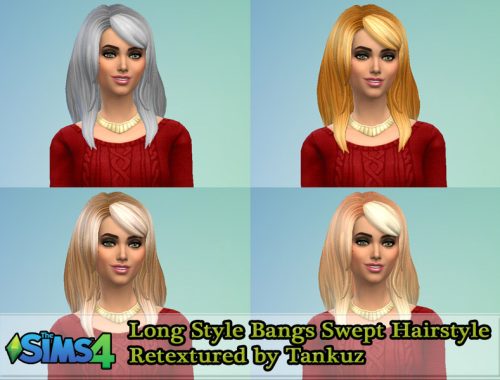 Long Style Bangs Swept Hairstyle Retextured by Tankuz
