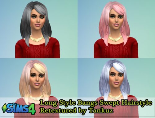 Long Style Bangs Swept Hairstyle Retextured by Tankuz