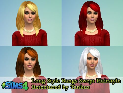 Long Style Bangs Swept Hairstyle Retextured by Tankuz