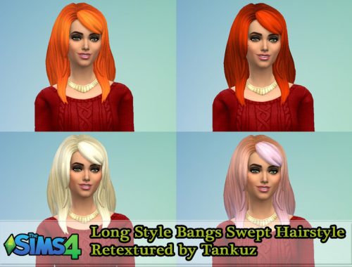 Long Style Bangs Swept Hairstyle Retextured by Tankuz
