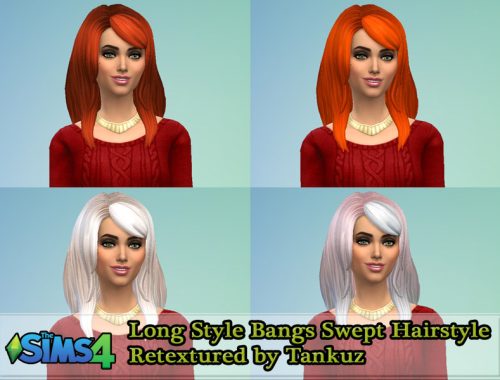 Long Style Bangs Swept Hairstyle Retextured by Tankuz