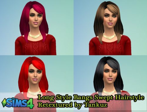 Long Style Bangs Swept Hairstyle Retextured by Tankuz