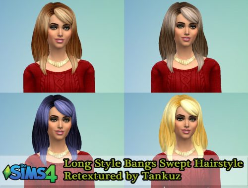 Long Style Bangs Swept Hairstyle Retextured by Tankuz