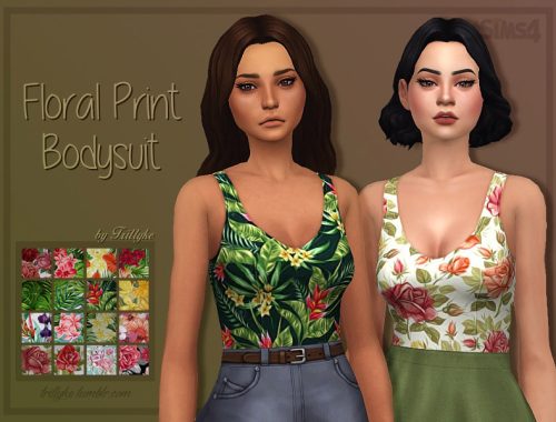 Trillyke - Floral Print Bodysuit