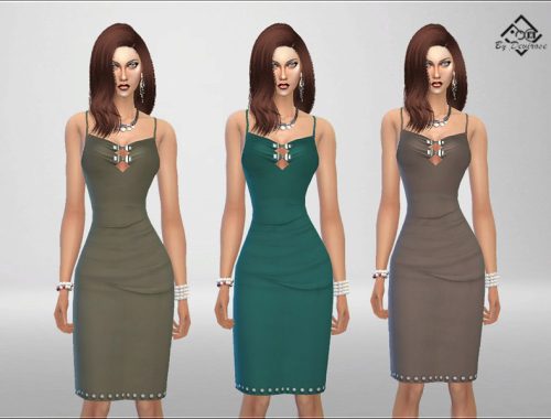 Dress Pencil with Metal Decor
