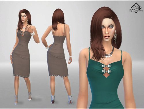Dress Pencil with Metal Decor
