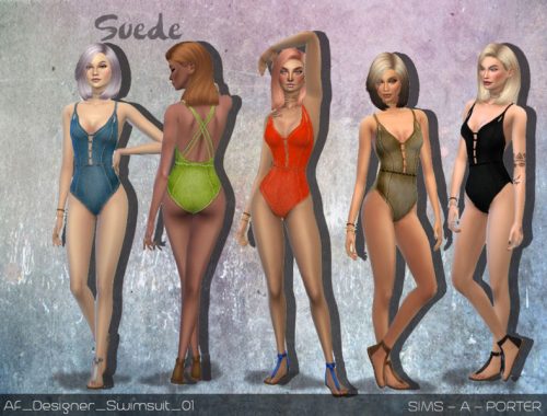 Designer Suede Swimsuit + Glitter Edition + Top Version