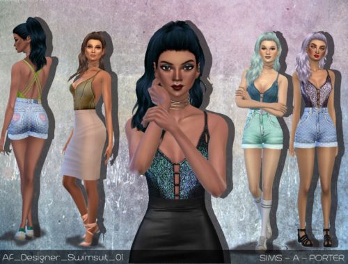 Designer Suede Swimsuit + Glitter Edition + Top Version