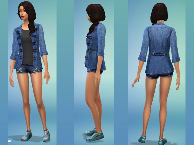 Blue jeans jacket - The Sims 4 Catalog