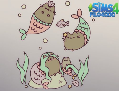 Pusheen the cat - 4 Decals