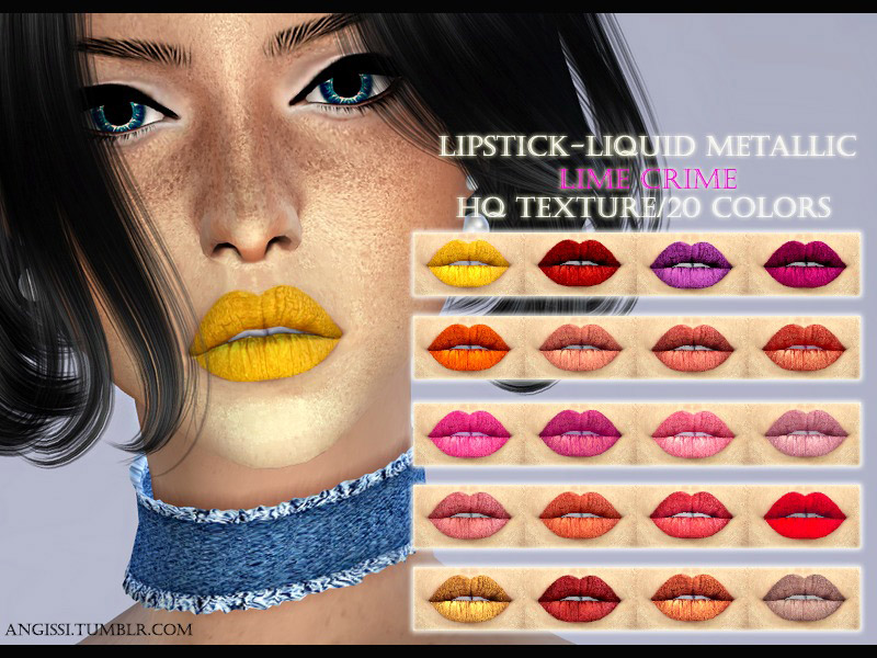 Lipstick-Liquid Metallic Lime Crime - The Sims 4 Catalog