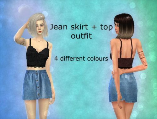 Jean skirt outfit