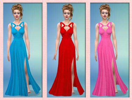 Designer Jeweled Back Gown - New Mesh