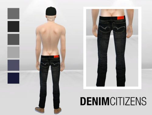 Low-Waist Scar Denim Jeans