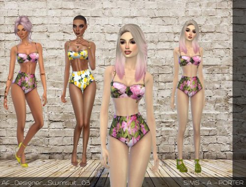 Sims A Porter Designer Printed Swimsuit Set