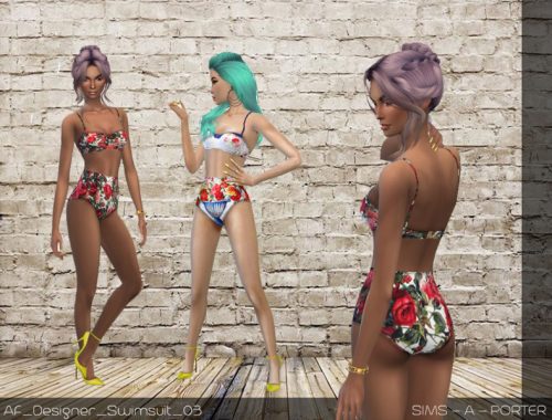 Sims A Porter Designer Printed Swimsuit Set