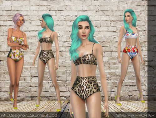 Sims A Porter Designer Printed Swimsuit Set