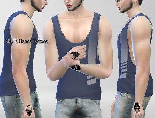 Skulls Hands Tattoos--Male