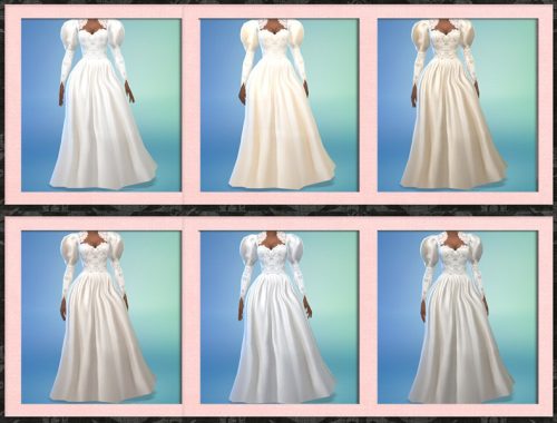 1980s Puffy Sleeve Wedding Dress