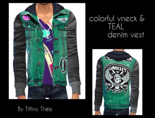Vneck with Hoodie and Vest