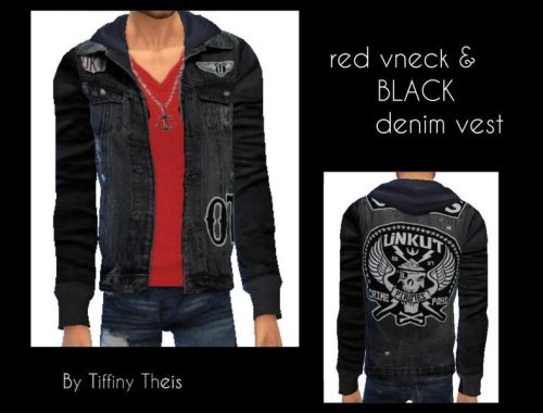 Vneck with Hoodie and Vest