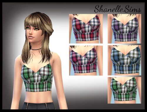 Checked crop Bralet