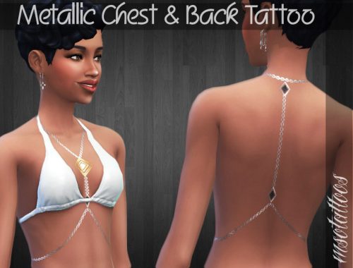 Metallic Chest and Back Tattoo for Females