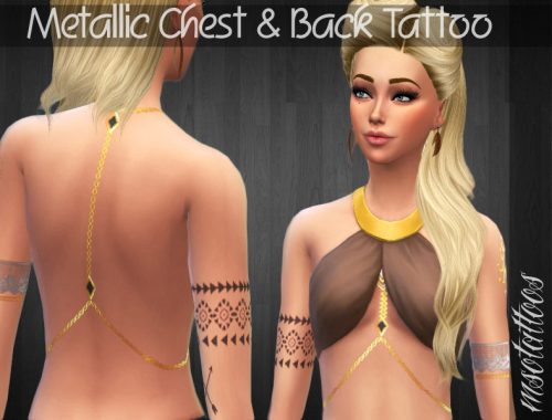 Metallic Chest and Back Tattoo for Females
