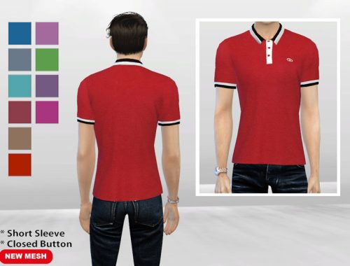 Dippin Color Closed-Button Polo
