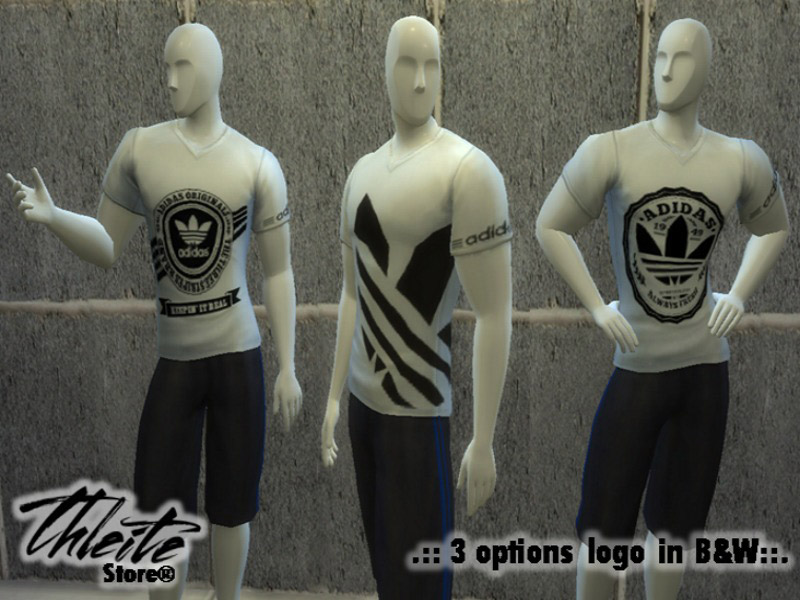 Adidas T-Shirt (B&W) - The Sims 4 Catalog