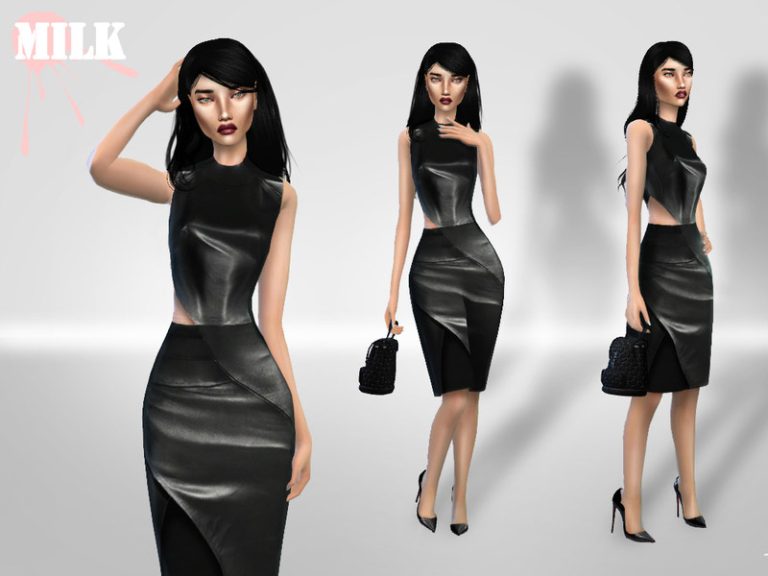 M.I.L.K Leather Dress - The Sims 4 Catalog