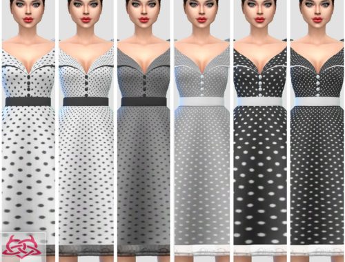 Paloma dress RECOLOR polka dots (Needs mesh)