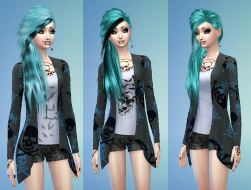 Emo/scene skull outfit for teens/adults